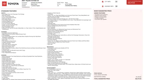 Photos of 2021 Toyota Corolla LE for sale in Alvin, TX at Auto Boutique Texas