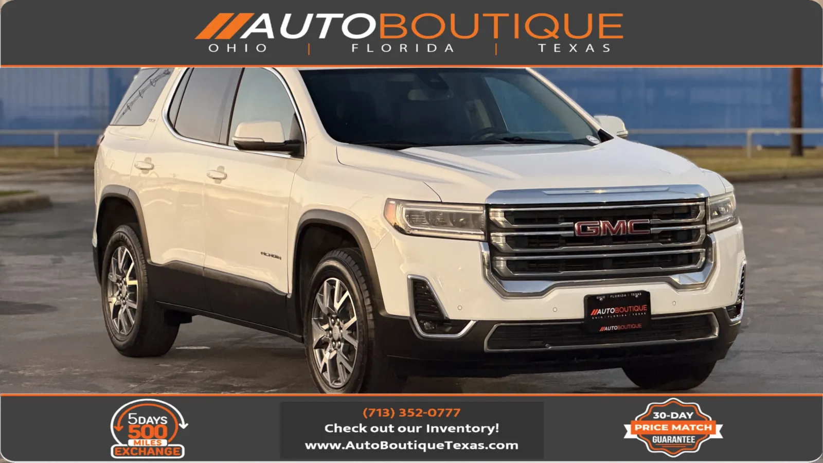 White 2023 GMC Acadia SLT for sale in Alvin, TX