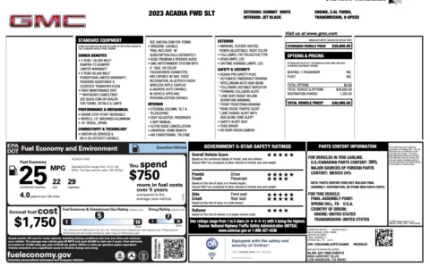 Photos of 2023 GMC Acadia SLT for sale in Alvin, TX at Auto Boutique Texas