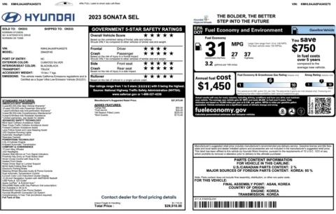 Photos of 2023 Hyundai Sonata SEL for sale in Alvin, TX at Auto Boutique Texas