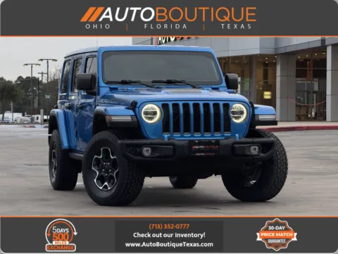 Blue 2022 Jeep Wrangler 4xe Unlimited Rubicon for sale in Alvin, TX