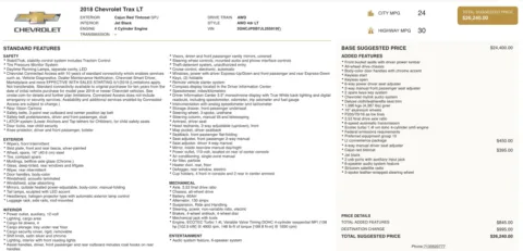 Photos of 2018 Chevrolet Trax LT for sale in Alvin, TX at Auto Boutique Texas