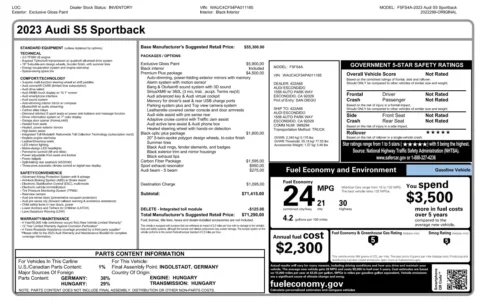 Photos of 2023 Audi S5 Sportback Premium Plus for sale in Alvin, TX at Auto Boutique Texas