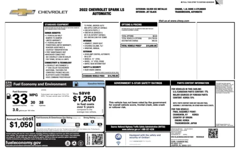 Photos of 2022 Chevrolet Spark LS for sale in Alvin, TX at Auto Boutique Texas