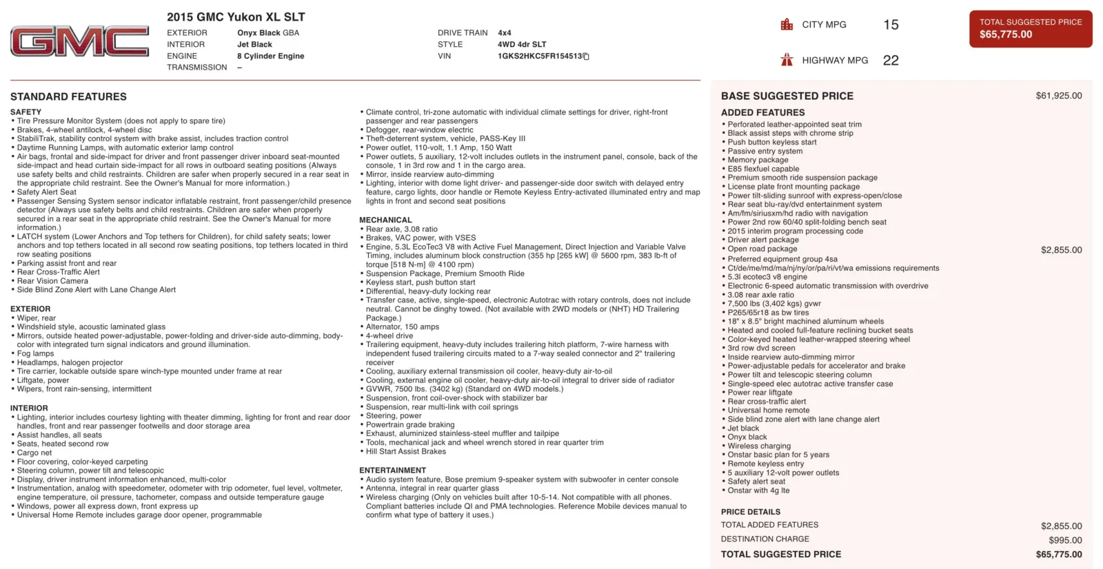 2015 GMC Yukon XL SLT for sale in Alvin, TX