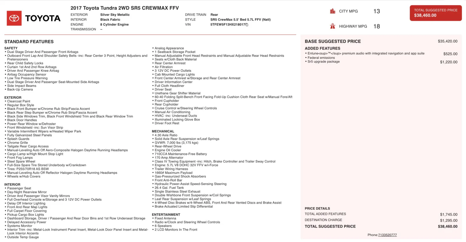 2017 Toyota Tundra SR5 for sale in Alvin, TX