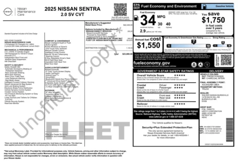 Photos of 2025 Nissan Sentra SV for sale in Alvin, TX at Auto Boutique Texas