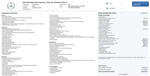 Photos of 2022 Mercedes-Benz Sprinter Cargo Van 1500 for sale in Alvin, TX at Auto Boutique Texas