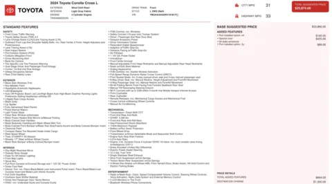 Photos of 2024 Toyota Corolla Cross L for sale in Alvin, TX at Auto Boutique Texas