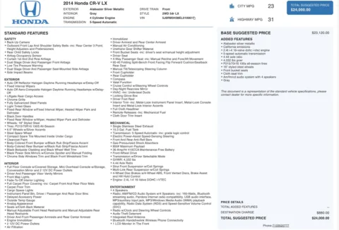 Photos of 2014 Honda CR-V LX for sale in Alvin, TX at Auto Boutique Texas