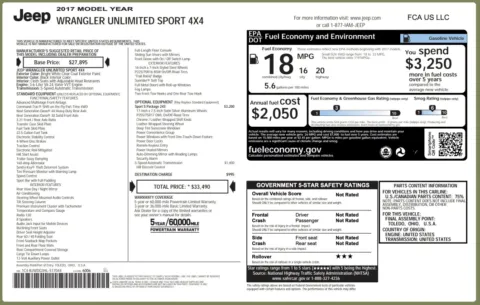 Photos of 2017 Jeep Wrangler Unlimited Sport for sale in Alvin, TX at Auto Boutique Texas