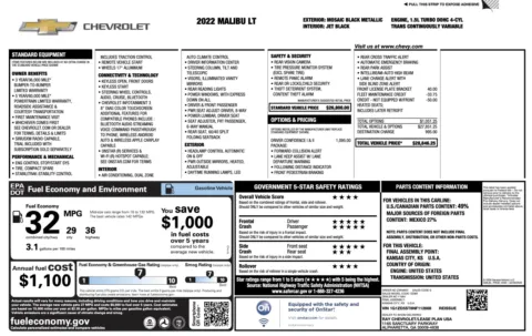 Photos of 2022 Chevrolet Malibu LT for sale in Alvin, TX at Auto Boutique Texas