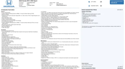 Photos of 2025 Honda HR-V Sport for sale in Alvin, TX at Auto Boutique Texas