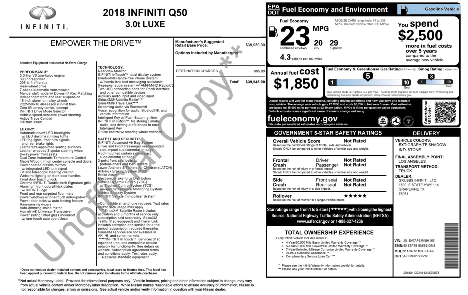 2018 INFINITI Q50 LUXE
