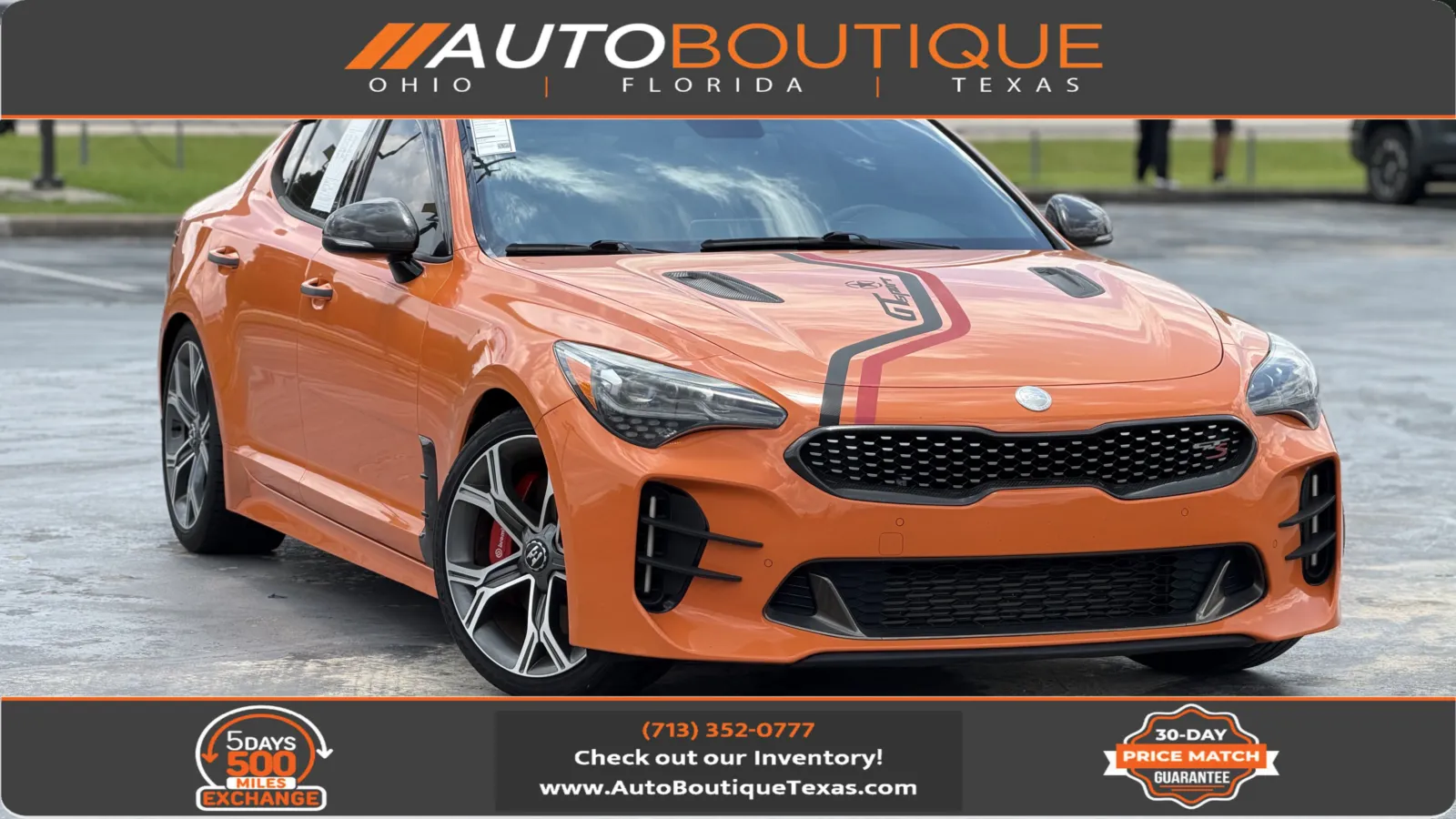Orange 2019 Kia Stinger GTS for sale in Alvin, TX
