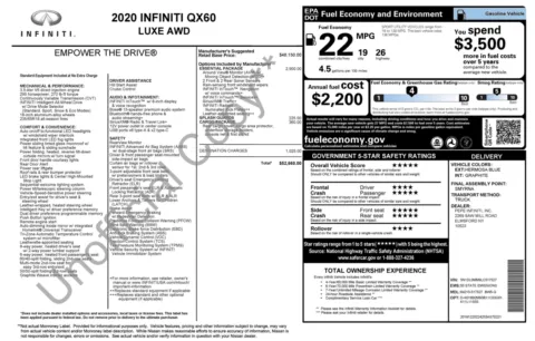 Photos of 2020 INFINITI QX60 LUXE for sale in Alvin, TX at Auto Boutique Texas