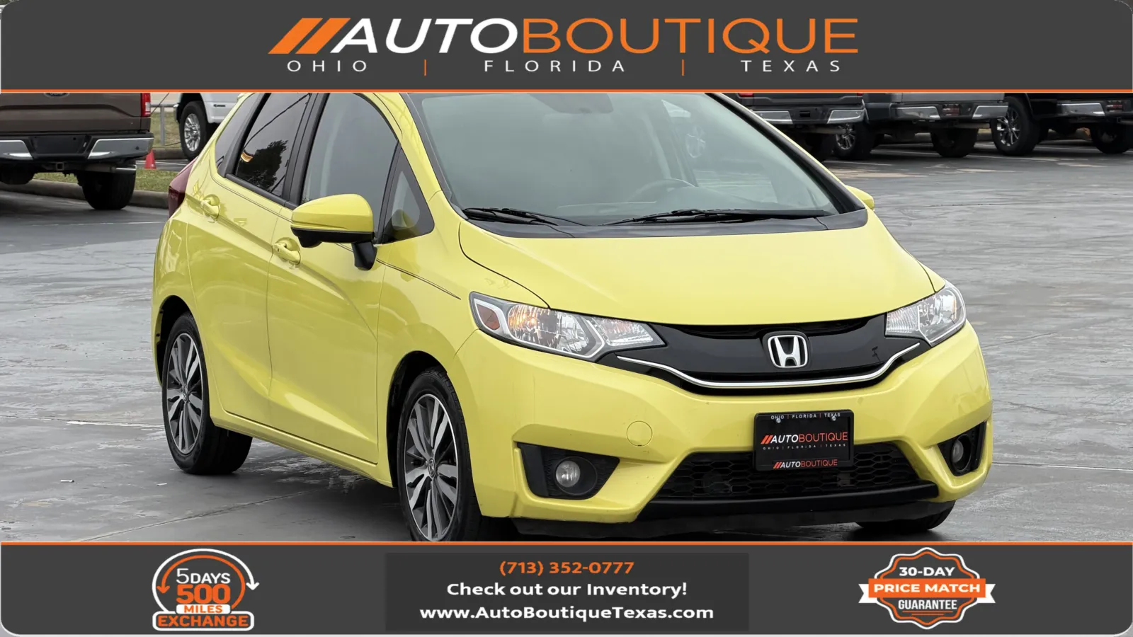 Yellow 2017 Honda Fit EX for sale in Alvin, TX