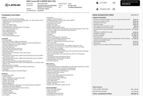 Photos of 2022 Lexus RX 350L for sale in Alvin, TX at Auto Boutique Texas