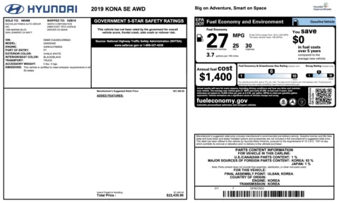 Photos of 2019 Hyundai Kona SE for sale in Alvin, TX at Auto Boutique Texas