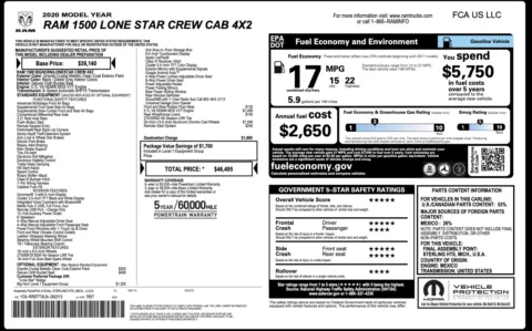 Photos of 2020 Ram 1500 Lone Star for sale in Alvin, TX at Auto Boutique Texas