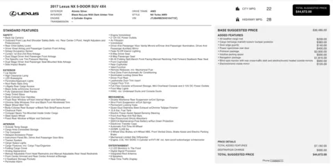 Photos of 2017 Lexus NX Turbo for sale in Alvin, TX at Auto Boutique Texas