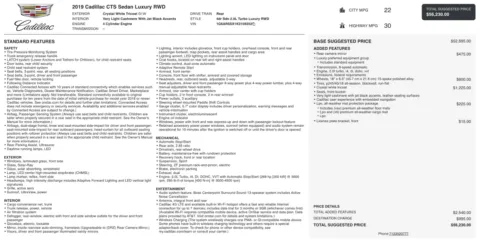 Photos of 2019 Cadillac CTS Sedan Luxury RWD for sale in Alvin, TX at Auto Boutique Texas