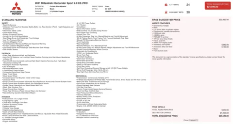 Photos of 2021 Mitsubishi Outlander Sport S for sale in Alvin, TX at Auto Boutique Texas