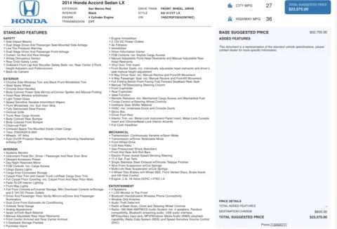 Photos of 2014 Honda Accord Sedan LX for sale in Alvin, TX at Auto Boutique Texas