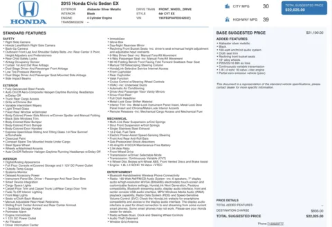 More photos of 2015 Honda Civic Sedan EX at Auto Boutique Texas, TX