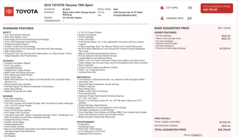 Photos of 2016 Toyota Tacoma TRD Sport for sale in Alvin, TX at Auto Boutique Texas