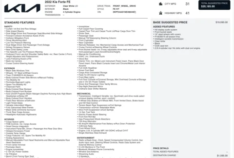 Photos of 2022 Kia Forte FE for sale in Alvin, TX at Auto Boutique Texas