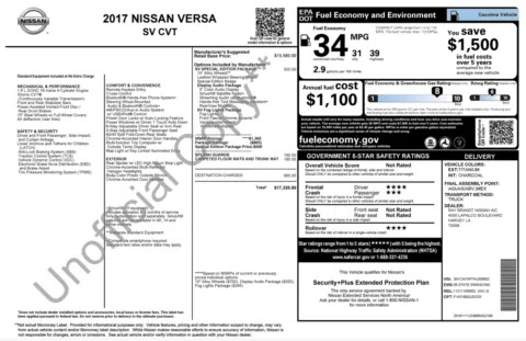 Photos of 2017 Nissan Versa Sedan SV for sale in Alvin, TX at Auto Boutique Texas