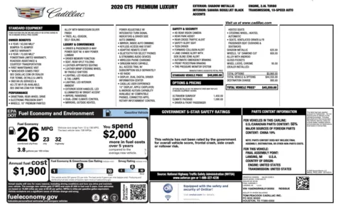 Photos of 2020 Cadillac CT5 Premium Luxury for sale in Alvin, TX at Auto Boutique Texas