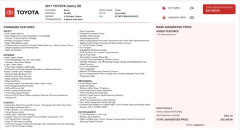 Photos of 2017 Toyota Camry SE for sale in Alvin, TX at Auto Boutique Texas