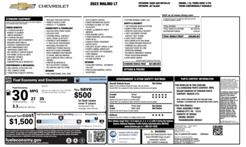 Photos of 2023 Chevrolet Malibu LT for sale in Alvin, TX at Auto Boutique Texas