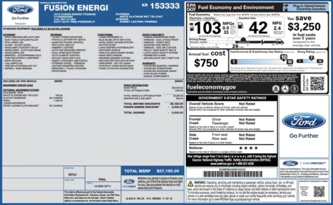 Photos of 2019 Ford Fusion Energi Titanium for sale in Alvin, TX at Auto Boutique Texas