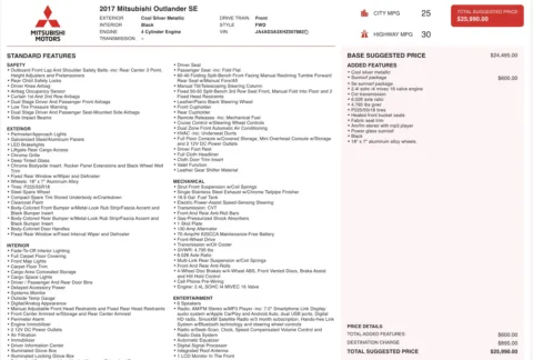 Photos of 2017 Mitsubishi Outlander SE for sale in Alvin, TX at Auto Boutique Texas