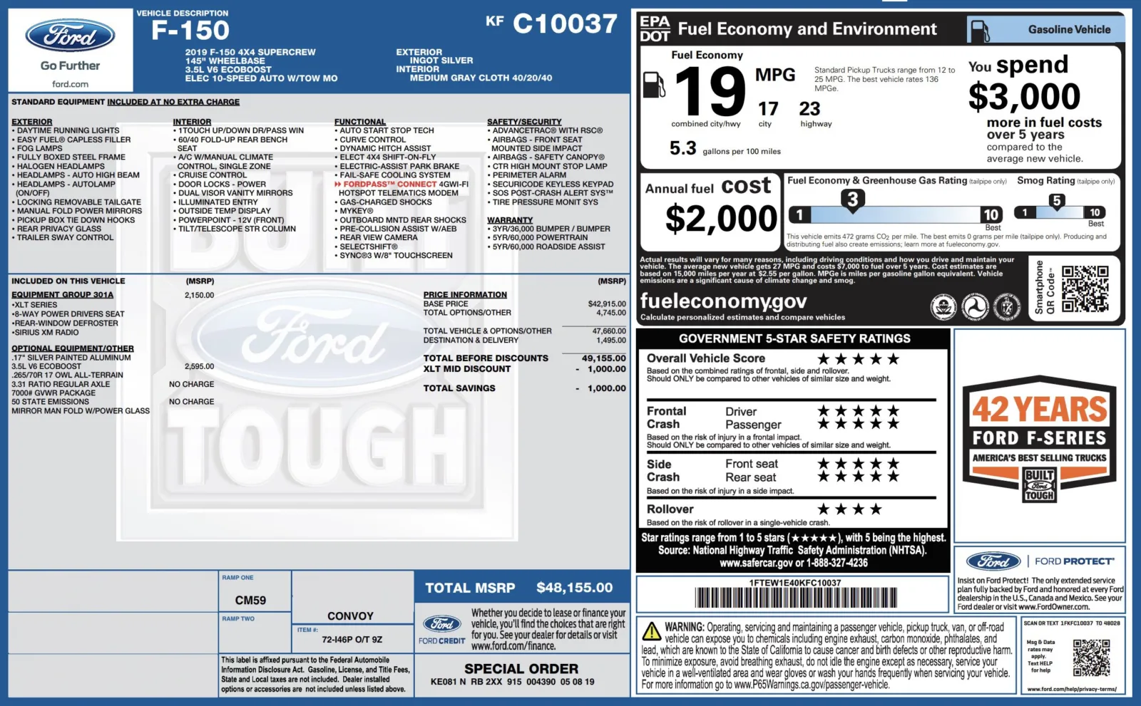2019 Ford F-150 XLT for sale in Alvin, TX