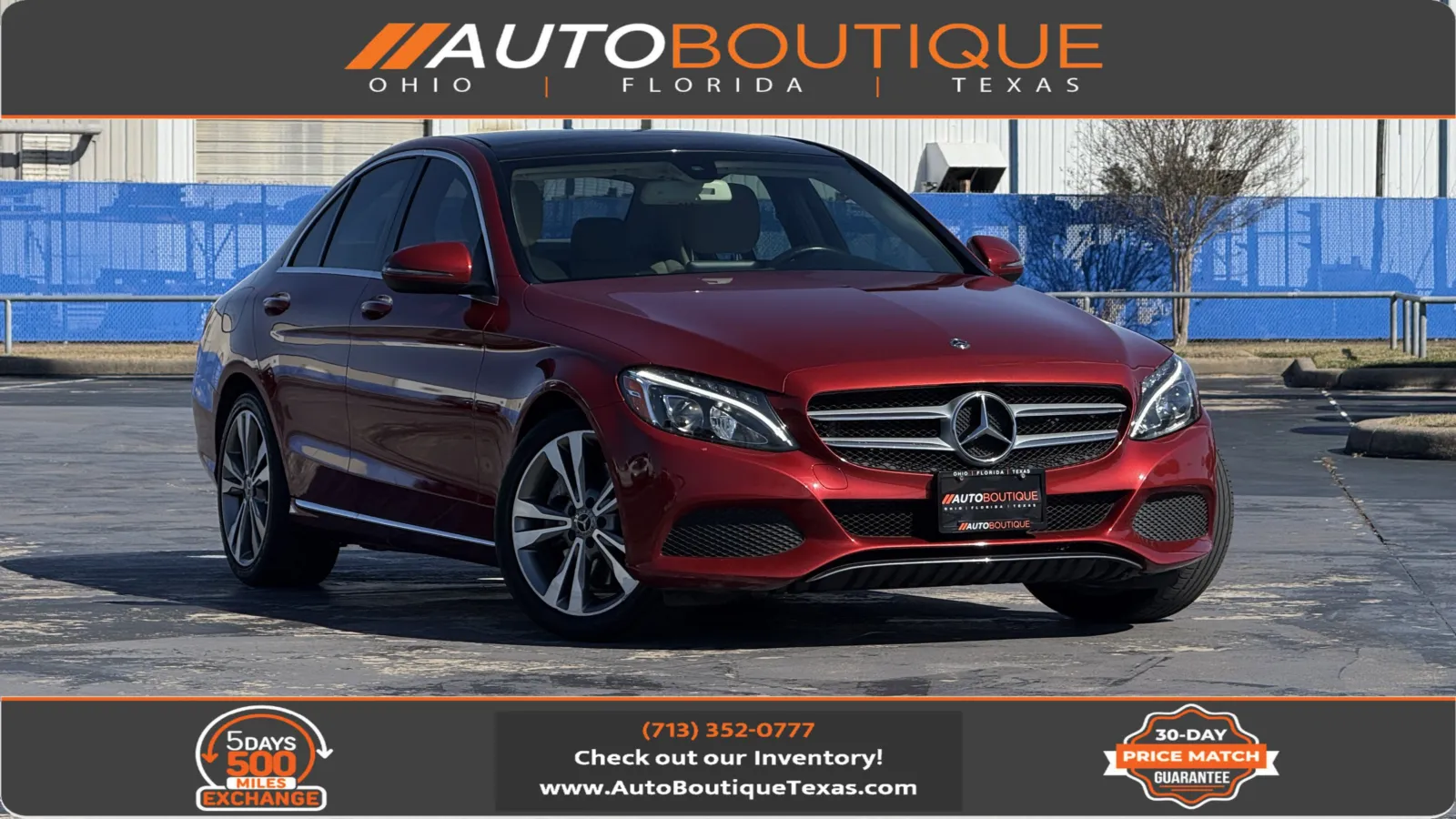 Red 2018 MERCEDES-B C 300 for sale in Alvin, TX