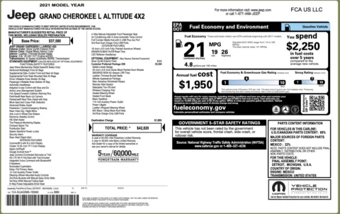 Photos of 2021 Jeep Grand Cherokee L Altitude for sale in Alvin, TX at Auto Boutique Texas