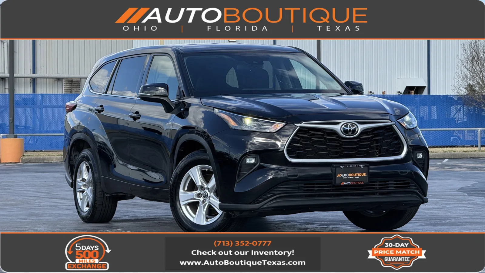 Black 2022 Toyota Highlander LE for sale in Alvin, TX