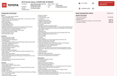 Photos of 2018 Toyota Camry XSE V6 for sale in Alvin, TX at Auto Boutique Texas