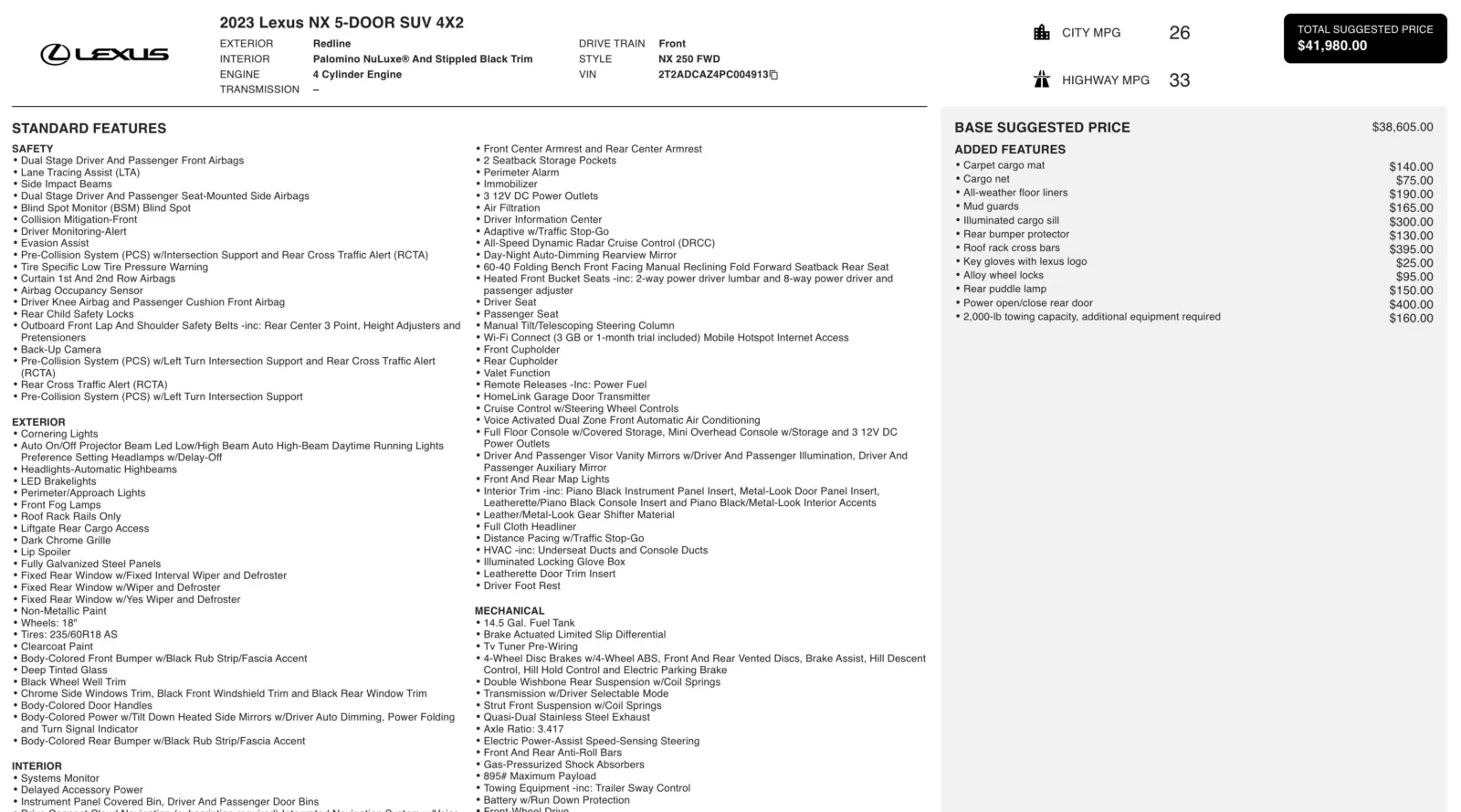 2023 Lexus NX 250 for sale in Alvin, TX