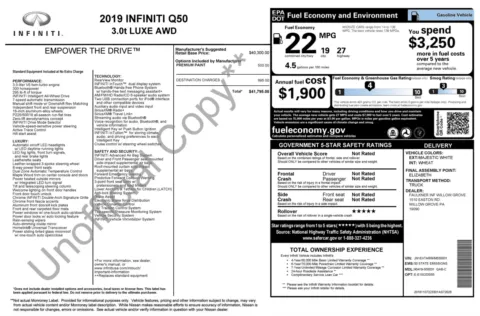 Photos of 2019 INFINITI Q50 3.0t LUXE for sale in Alvin, TX at Auto Boutique Texas