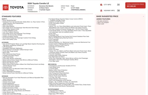 Photos of 2020 Toyota Corolla LE for sale in Alvin, TX at Auto Boutique Texas