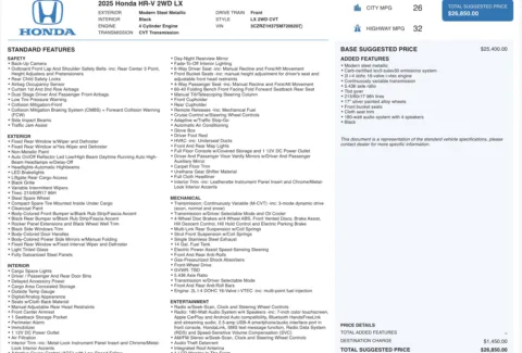 Photos of 2025 Honda HR-V LX for sale in Alvin, TX at Auto Boutique Texas