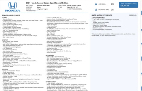 Photos of 2021 Honda Accord Sedan Sport SE for sale in Alvin, TX at Auto Boutique Texas