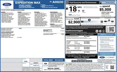 Photos of 2025 Ford Expedition Max Platinum for sale in Alvin, TX at Auto Boutique Texas