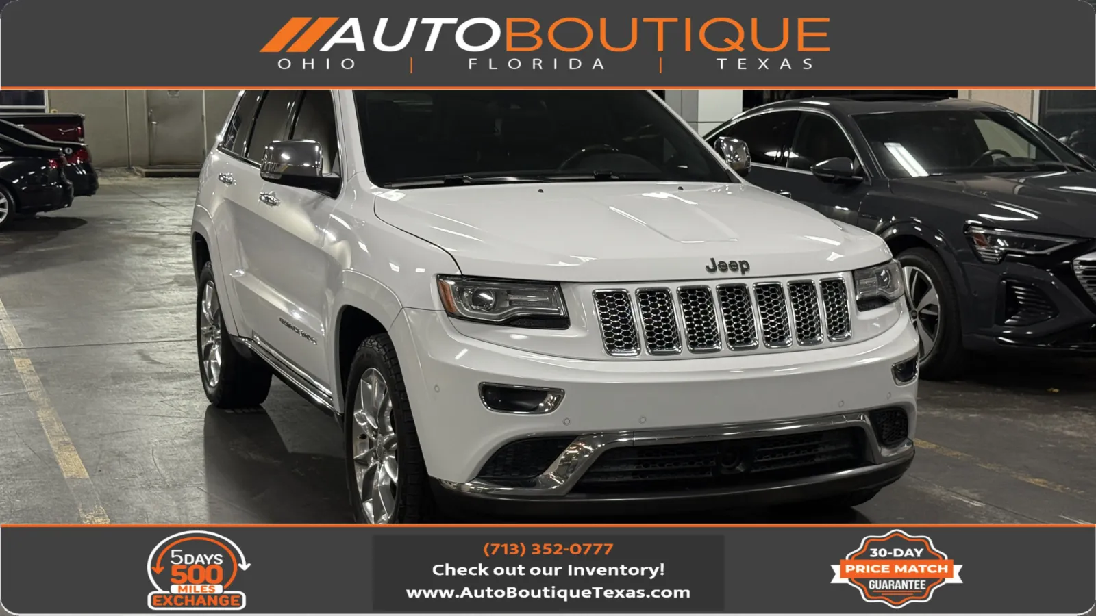 White 2014 JEEP GRAND CHER Summit for sale in Alvin, TX