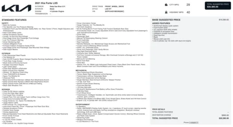 Photos of 2021 Kia Forte LXS for sale in Alvin, TX at Auto Boutique Texas